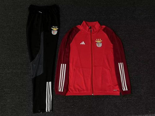 2023-2024 Benfica Red Soccer Jacket and Black Pants Football Tracksuit