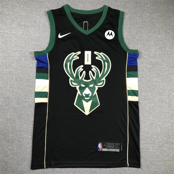 Milwaukee Bucks 0 LILLARD Black NBA Shirt Basketball Jersey