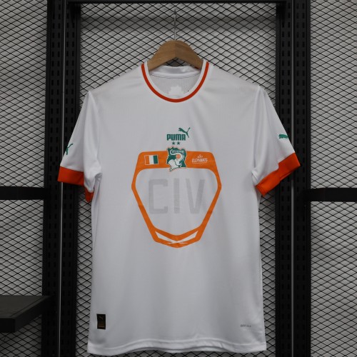 Fan Version Ivory Coast Football Shirt 2022 Côte d'Ivoire Away White Soccer Jersey