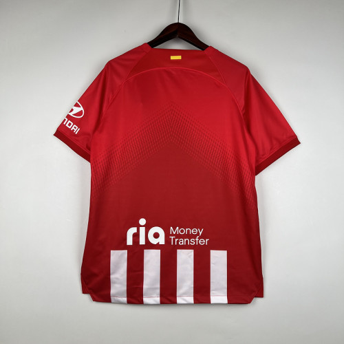 with All Sponor Logos  Fan Version 2023-2024 Atletico Madrid Home Soccer Jersey