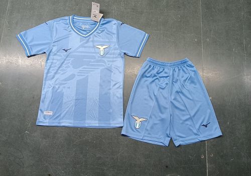 Youth Uniform Kids Kit 2023-2024 Lazio Home Soccer Jersey Shorts