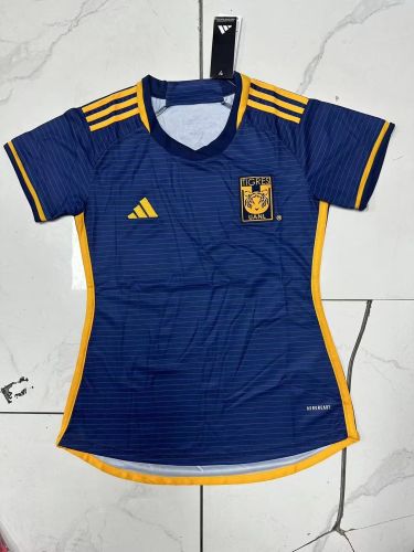 Women 2023-2024 Tigres Away Blue Soccer Jersey Lady Football Shirt