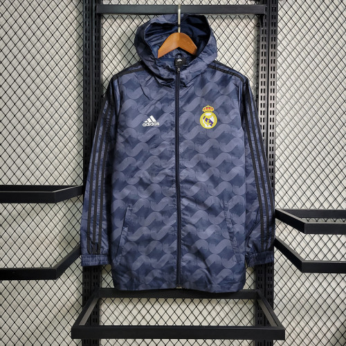 2023-2024 Real Madrid Black Soccer Windbreaker Jacket