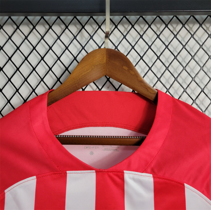 without Sponor Logo Long Sleeve 2023-2024 Atletico Madrid Home Soccer Jersey
