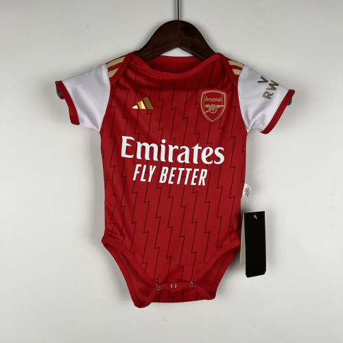 Baby Cloth 2023-2024 Arsenal Home Soccer Jersey Baby Onesies
