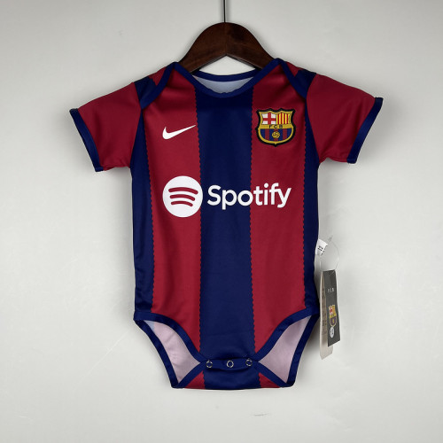Baby Cloth 2023-2024 Barcelona Home Soccer Jersey Baby Onesies