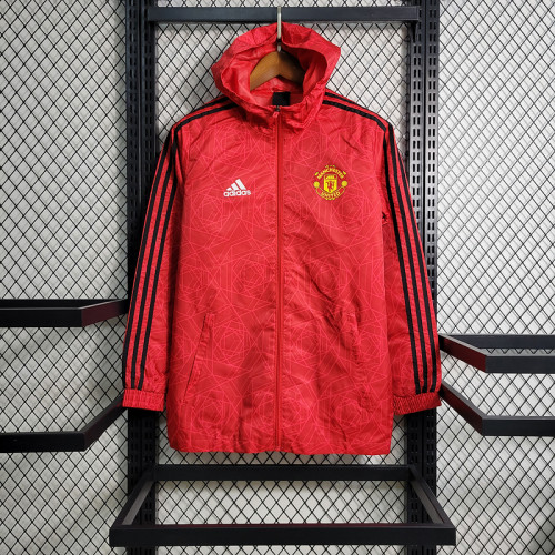 2023-2024 Manchester United Red Soccer Windbreaker Jacket