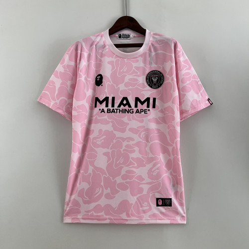 Fan Version 2023-2024 Inter Miami Pink BAPE Edition Soccer Jersey