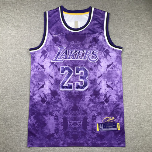 Featured Edition Los Angeles Lakers 23 JAMES Purple NBA Jersey Basketball Shirt