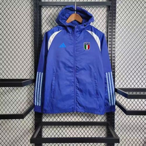 2023-2024 Italy Blue/White Soccer Windbreaker Jacket