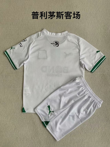 Adult Uniform 2023-2024 Plymouth Argyle Away White Soccer Jersey Shorts