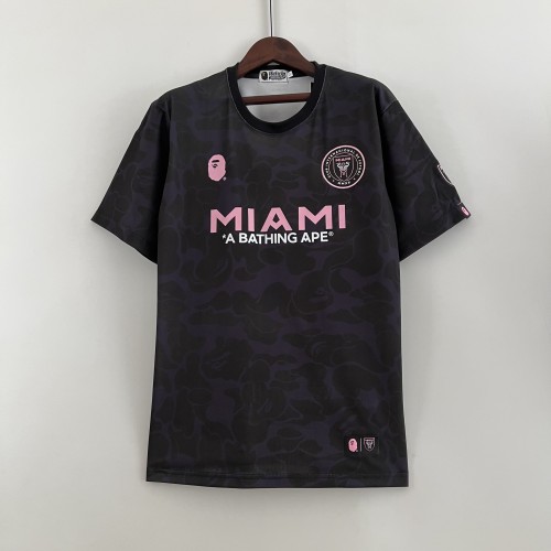 Fan Version 2023-2024 Inter Miami Black/Purple BAPE Edition Soccer Jersey