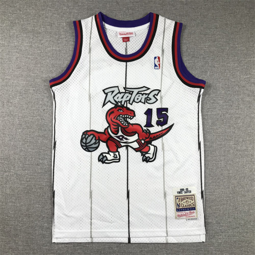 Mitchell&Ness 1998-99 Youth Shirt Kids Toronto Raptors 15 CARTER White NBA Jersey Child Basketball Shirt