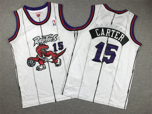 Mitchell&Ness 1998-99 Youth Shirt Kids Toronto Raptors 15 CARTER White NBA Jersey Child Basketball Shirt