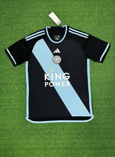 Fan Version 2023-2024 Leicester City Away Black Football Shirt