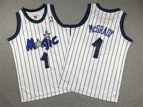 Youth Mitchell&ness 2003-04 Orlando Magic White Basketball Shirt 1 McGRADY Classic NBA Jersey