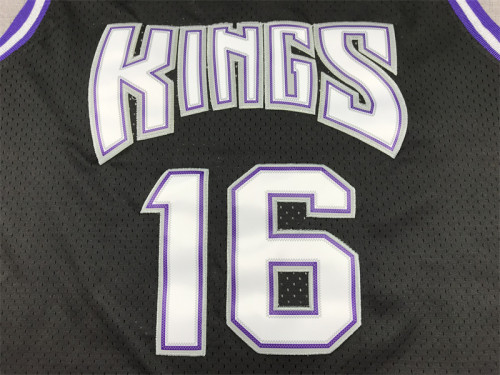 Mitchell&Ness 2001-02 Sacramento Kings 16 STOJAKOVIC Black NBA Jersey Basketball Shirt