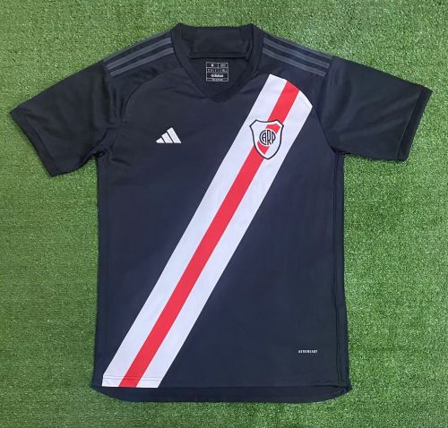 Fan Version 2023-2024 River Plate Away Black Soccer Jersey