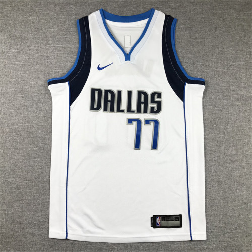 Youth Dallas Mavericks 77 DONCIC NBA Jersey White Kids Basketball Shirt