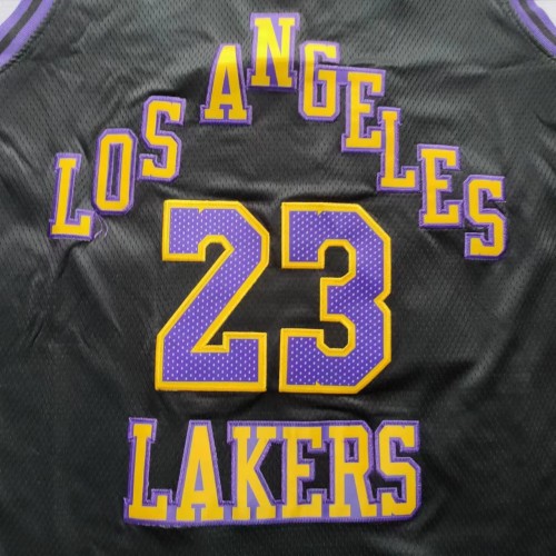 Los Angeles Lakers 23 JAMES Black/Purple NBA Jersey Basketball Shirt