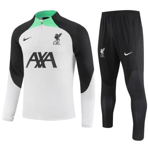 2023-2024 Liverpool White Soccer Training Sweater and Pants Football Kit