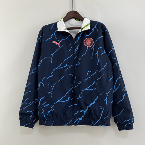2023-2024 Manchester City Reversible Soccer Jacket White/Borland Football Jacket