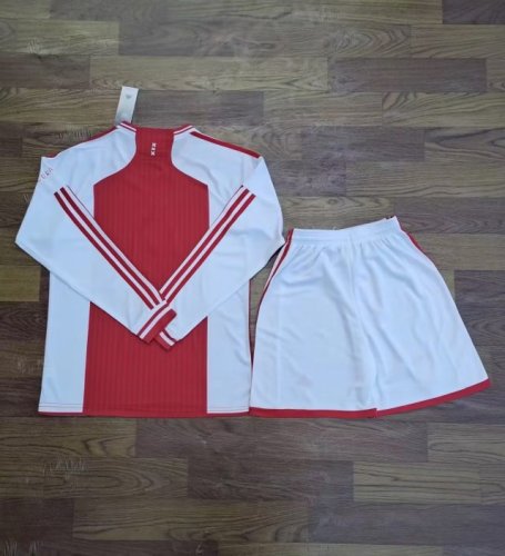 Long sleeve Adult Uniform 2023-2024 Ajax Home Soccer Jersey Football Shirt Shorts