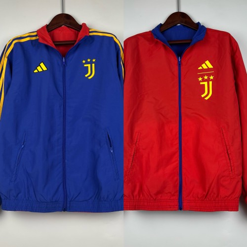 2023-2024 Juventus Reversible Soccer Jacket Blue/Red Football Jacket