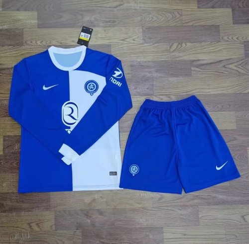 Long Sleeve Adult Uniform 2023-2024 Atletico Madrid Away Soccer Jersey Shorts