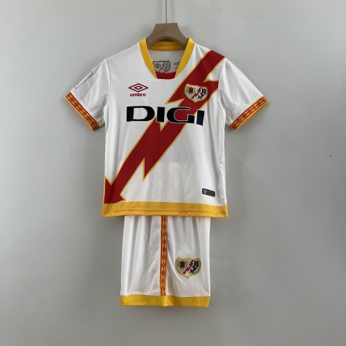Youth Uniform Kids Kit 2023-2024 Rayo Vallecano Home Soccer Jersey Shorts