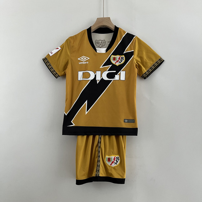 Youth Uniform Kids Kit 2023-2024 Rayo Vallecano Third Away Soccer Jersey Shorts
