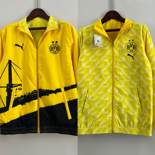 2023-2024 Dortmund Reversible Soccer Jacket BVB Yellow Football Jacket