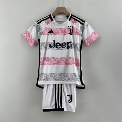 Youth Uniform Kids Kit 2023-2024 Juventus Away Soccer Jersey Shorts