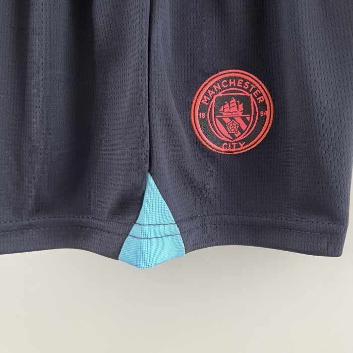 Youth Uniform Kids Kit 2023-2024 Manchester City Third Away Soccer Jersey Shorts