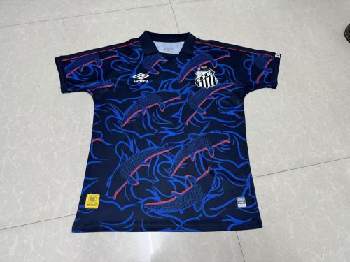 Fans Version 2023-2024 Santos Third Away Blue Soccer Jersey