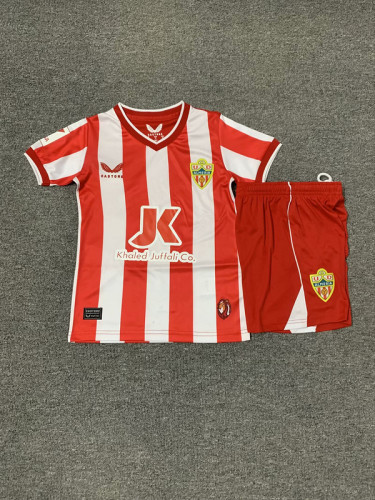Youth Uniform Kids Kit 2023-2024  Almeria Home Soccer Jersey Shorts Child Set