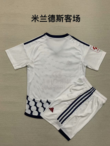Adult Uniform 2023-2024 Mirandés Away White Soccer Jersey Shorts