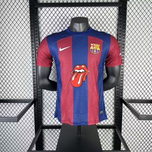 Player Version 2023-2024 Barcelona to Feature Rolling Stones Sponsor in El Clásico Soccer Jersey