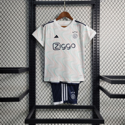 Youth Uniform Kids Kit 2023-2024 Ajax Away Soccer Jersey Shorts