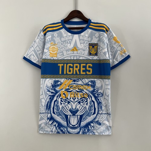 Fan Version 2023-2024 Tigres UANL White/Blue Special Edition Soccer Jersey