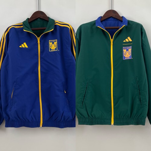 2023-2024 Tigres Reversible Soccer Jacket Blue/Green  Football Jacket