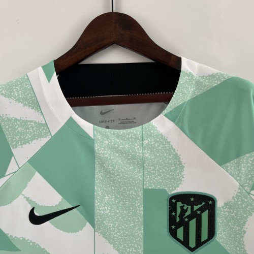 Fans Version 2023-2024 Atletico Madrid White/Green Soccer Training Jersey