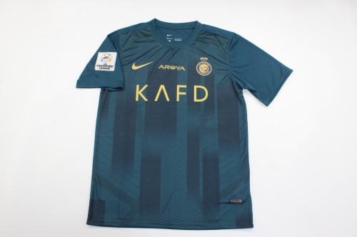 with AFC Champions League Patch Fans Version 2023-2024 Al Nassr Away Soccer Jersey
