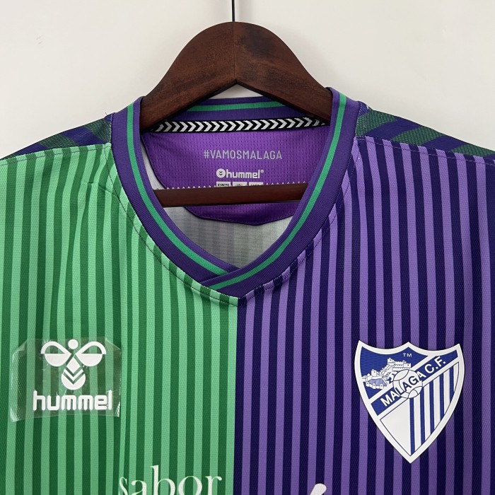 with All Sponor Logos Fans Version 2023-2024 Malaga Away Soccer Jersey
