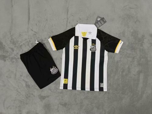 Youth Uniform Kids Kit 2023-2024 Santos Away Soccer Jersey Shorts