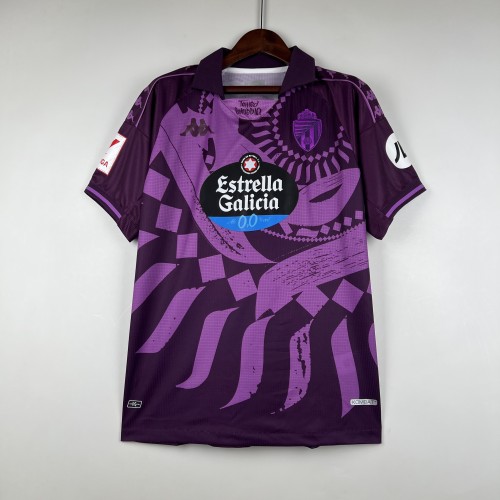 with LALIGA Patch Fans Version 2023-2024 Real Valladolid Away Purple Soccer Jersey