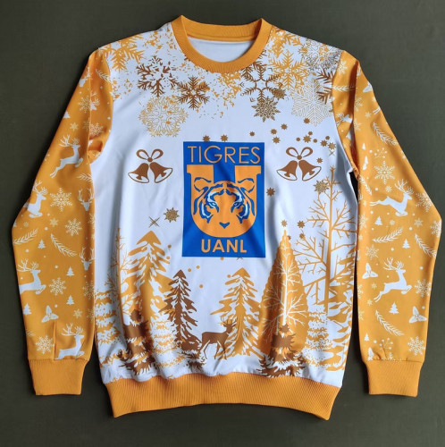 2023-2024 Tigres Xmas Version Yellow Football Sweater Christmas Edition Soccer Jacket