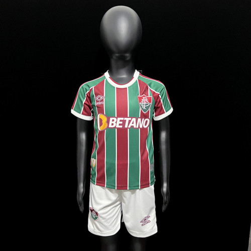 Youth Uniform Kids Kit 2023-2024 Fluminense Home Soccer Jersey Shorts