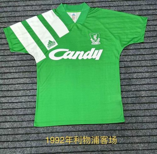 Retro Jersey 1992 Liverpool Away Green Soccer Jersey Vintage Football Shirt