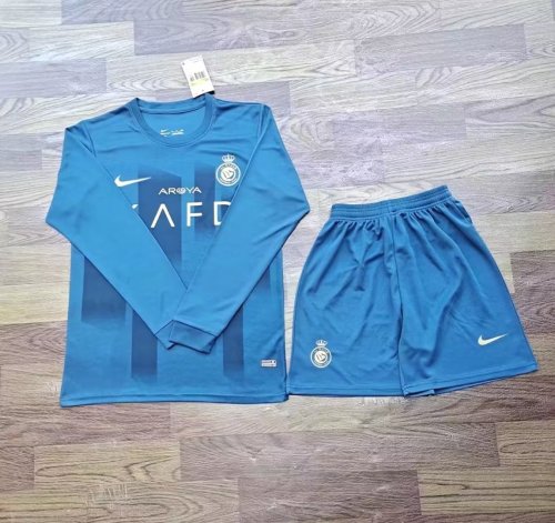 Long Sleeve Adult Uniform 2023-2024 Al Nassr Away Soccer Jersey Shorts